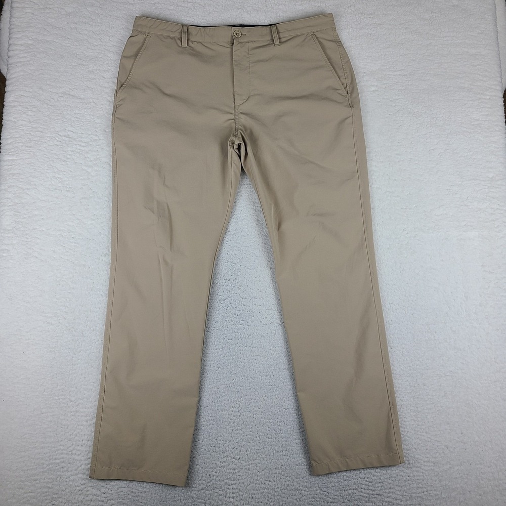 Johnston & Murphy Pants Mens 38x32 Tan Beige Straight‎ Leg XC4 Performance Tech